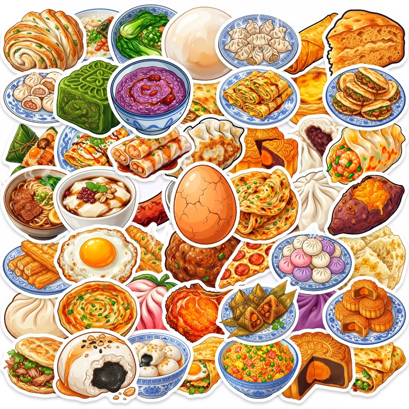 Food Or Snacks - 50 stuks Chinese Eten Dagboek, Niet-duplicaat
