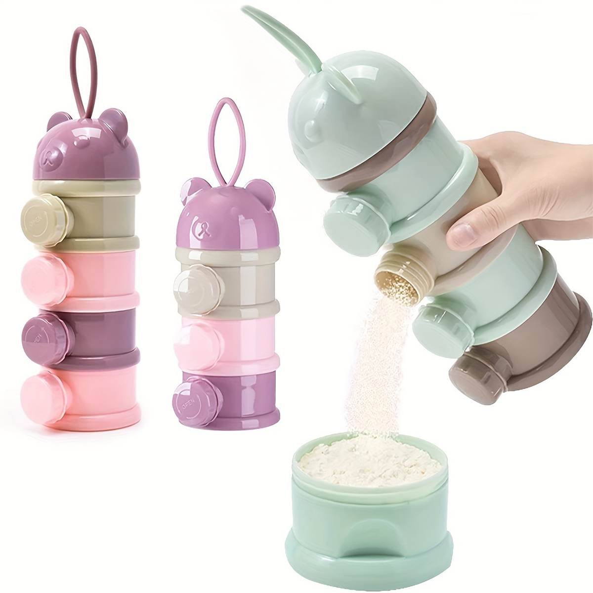 Food Snacks For 1 Year Old - Babymelkpoedercontainer met grote capaciteit en riem,