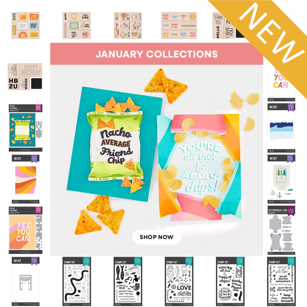 Food Stamps Snacks - Liefde Golvende Lijnen Snack Golven Metaal