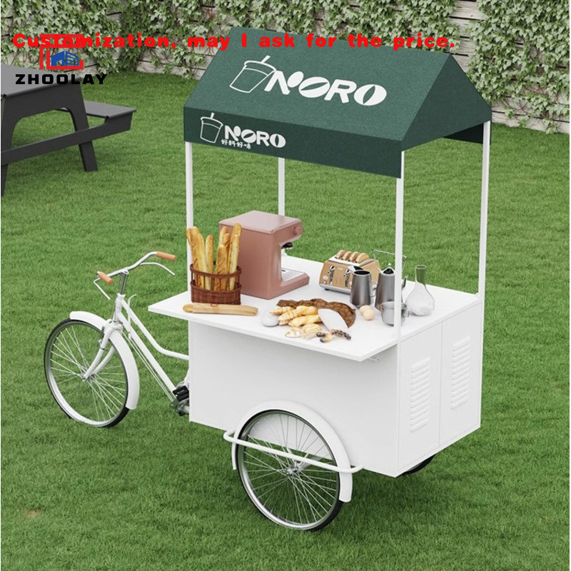 Food Sweet Snacks - custom. Outdoor avondmarktkraam drankwagen driewielige ijzeren