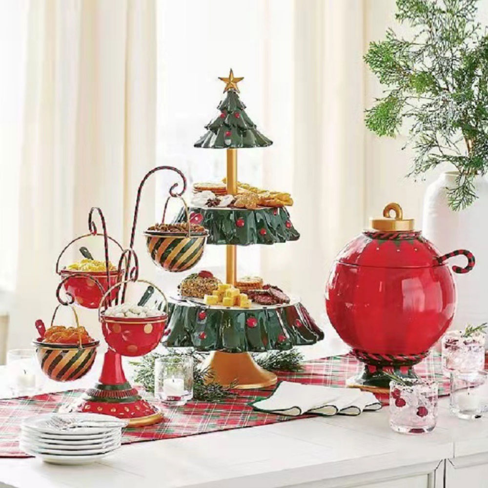 Food City Snacks - Kerstboom Dessertbord Nieuwjaar Decoratie Snackkom Voedselbak