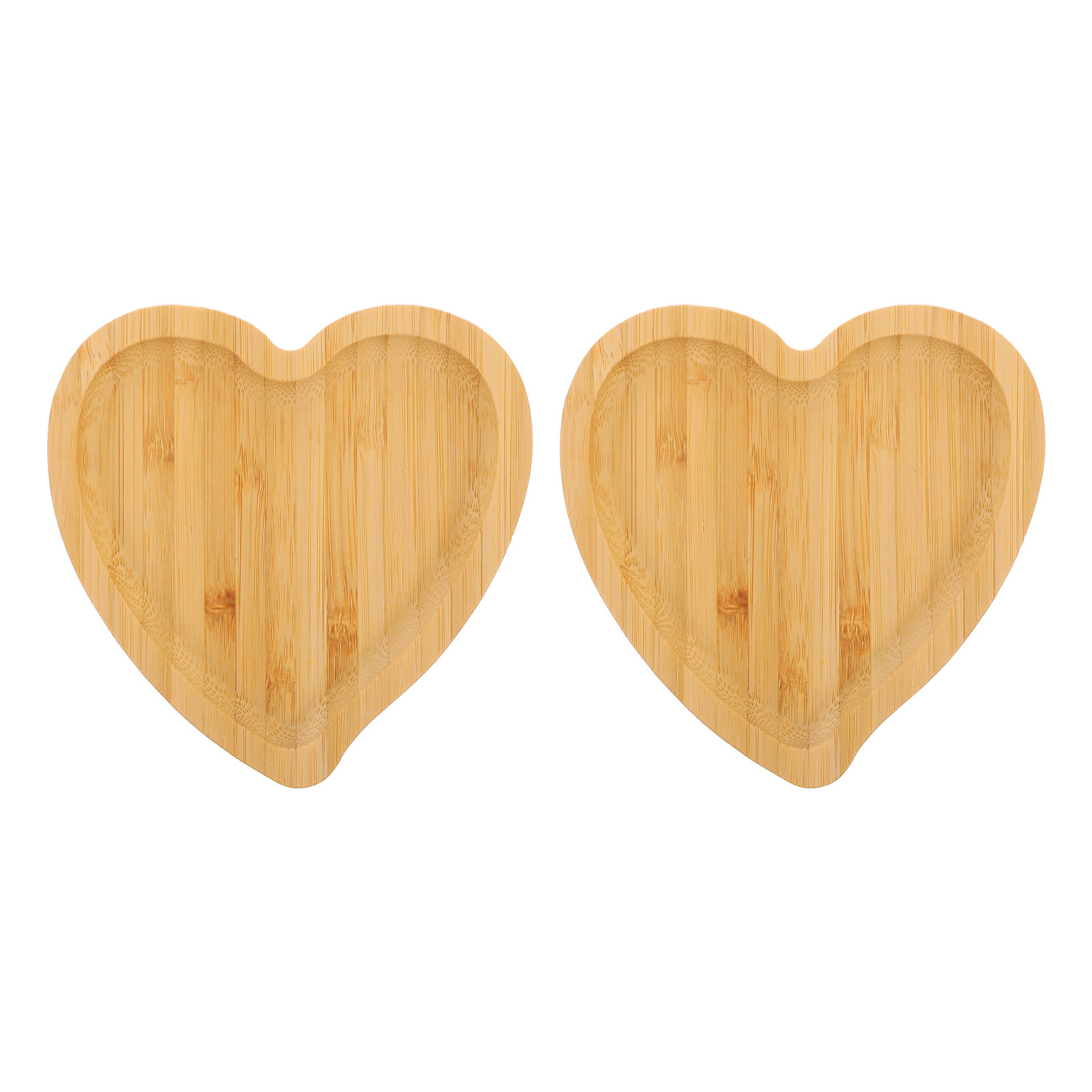 Food Snacks Restaurant - 2 stuks bamboe houten hartvormige dienblad
