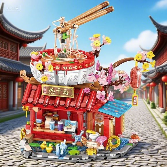 Food City Snacks - Nieuwe voedselwinkels Bouwstenen Chinese Noodle House