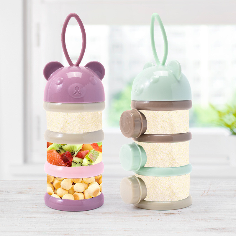 Food Snacks For 1 Year Old - 3/4 lagen beer babymelkpoedercontainer, draagbare, onafhankelijke