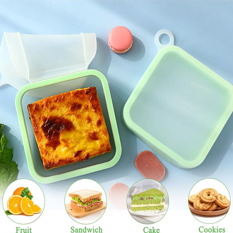 Food Or Snacks - Siliconen Sandwich Toast Bento Box Met
