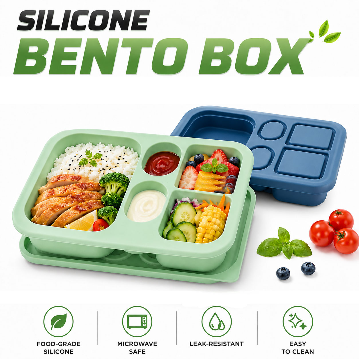 Draagbare siliconen Bento lunc - Food Snacks For 1 Year Old recensie en prijs